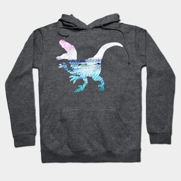 Blue & Purple Palm Dinosaur Hoodie by AmyHuntPhotos